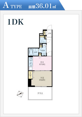 Aタイプ1LDKの間取り