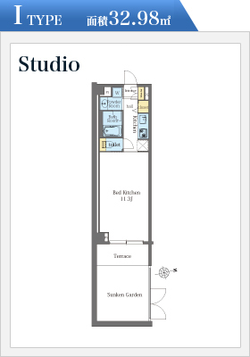 IタイプStudioの間取り